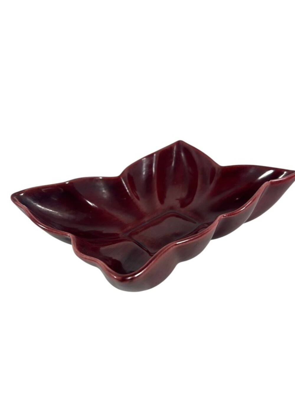 Vintage Camark Maroon Planter Console Bowl Art Pottery READ